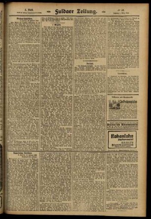Dritte Ausgabe vom Samstag, den 01. März 1913.