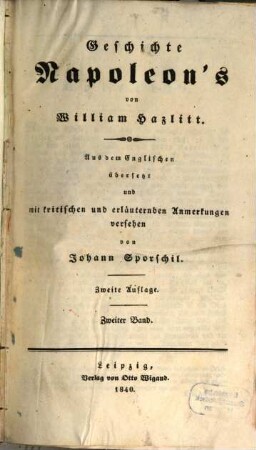 Geschichte Napoleon's. Bd. 2 (1840)