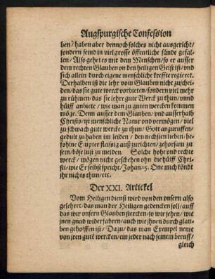 Der XXI. Artickel.