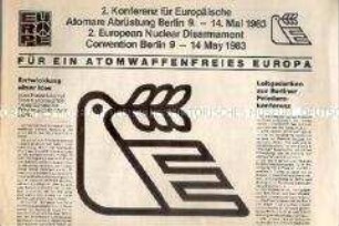Sonderdruck zur 2. Konferenz für Europäische Atomare Abrüstung in Berlin (West) 1983