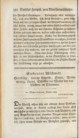 Siebenter Abschnitt. Grundsätze, sittliche Begriffe, Sitten, Verfeinerung, Luxus, ...