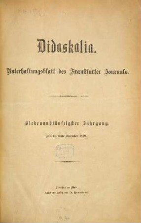 Didaskalia. 1879,7/12 = Jg. 57