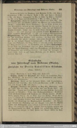 Eisenbahn von Jüterbogk nach Röderau (Riesa) Zweigbahn der Berlin-Anhaltischen Eisenbahn
