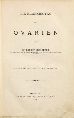 Die Krankheiten der Ovarien