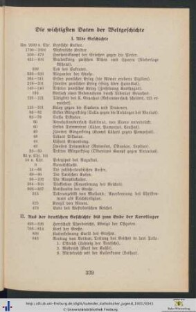 Die wichtigsten Daten der Weltgeschichte.