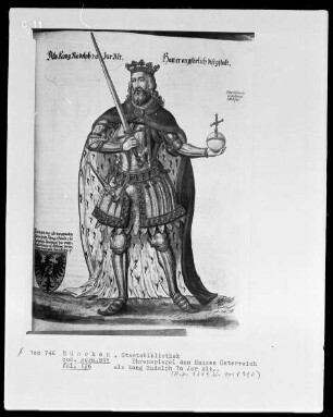 Ehrenspiegel des Hauses Österreich — König Rudolph der Zweite, 70 Jahre alt, Folio 126recto