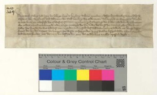 Schadlosbrief der Lüneburger Bürger Meyneke Tobing und Heyne van Velinge für die Bürgermeister und Ratsmannen von Lüneburg (Brügger Nachlass des Clawes Munstermans).