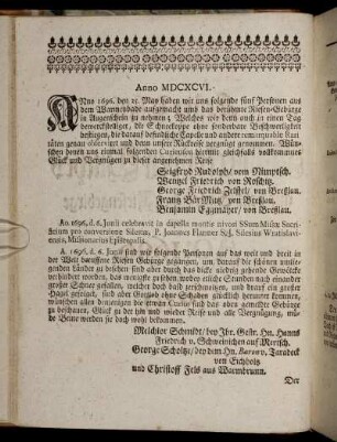 Anno 1696 – Anno 1703