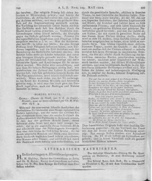 Bridel-Brideri, S. E.: Gotha. Chante de Deuil. Avec Un Texte Allemand Par P. H. Welcker. Gotha: 1825