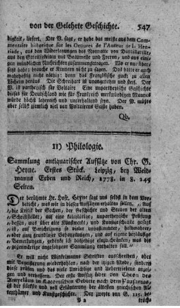 Sammlung antiquarischer Aufsätze. St.1.