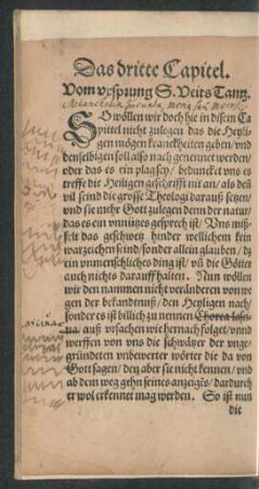Das dritte Capitel. Vom ursprung S. Veits Tantz.