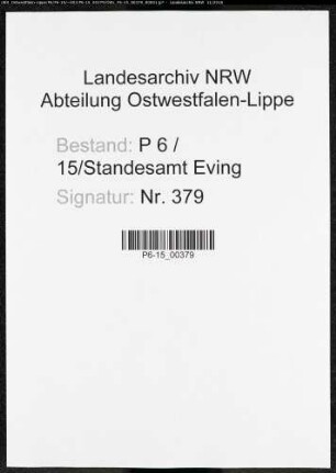 Sterberegister Standesamt Lünen-Eving
