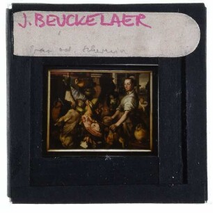 Beuckelaer (Umkreis), Küchenszene und das Emmausmahl (Prag NG O 60)
