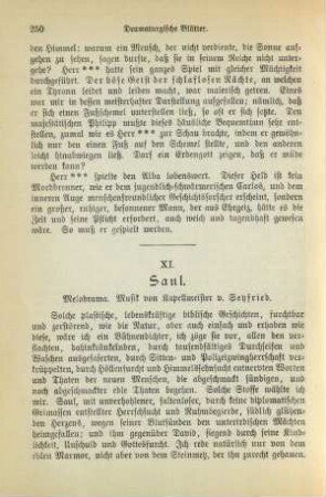 XI. Saul. Melodrama. Musik von Kapellmeister v. Seyfried