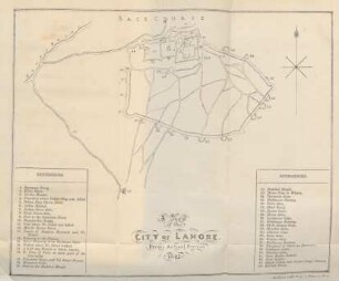 A map of the City of Lahore