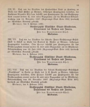 20. Ministerial-Bekanntmachung, den Wechsel in der Hauptagentur der Lübecker Feuer-Versicherungs-Gesellschaft in Lübeck betreffend