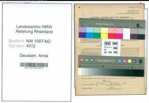 Entnazifizierung Anna Deussen , geb. 30.06.1892 ()