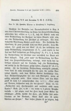 499-508 Barnabas 9,6 und Jeremias 9,25 f. (LXX)