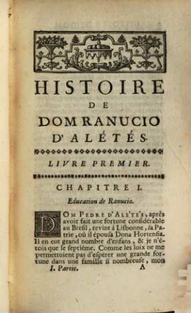 Histoire De Dom Ranucio D'Alétés : Histoire Véritable, 1
