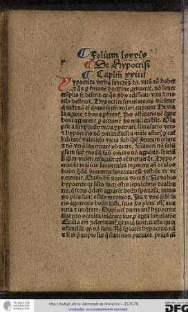 Ypocrita verba sanctorum habet, vitam non habet et quos per sermonem doctrine genuerit non fovet exemplis sed deserit...