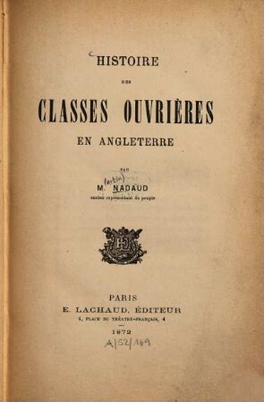 Histoire des classes ouvrières en Angleterre