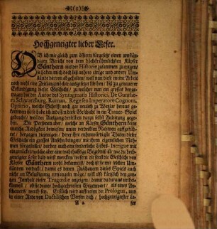 Wohlgemeindte Einladung zu dem Schau-Spiel von dem Leben und Tode Kaiser Günthers