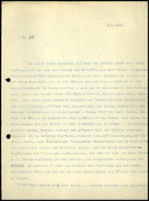 Bericht des zweiten Sekretars an die Zentral-Direktion