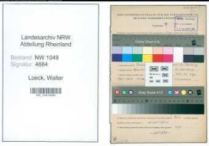 Entnazifizierung Walter Loeck , geb. 17.07.1912 (Lehrer)