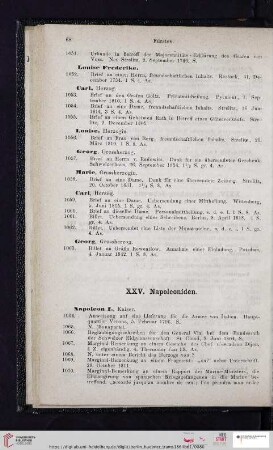 XXV Napoleoniden (Nr. 1064 - 1114)