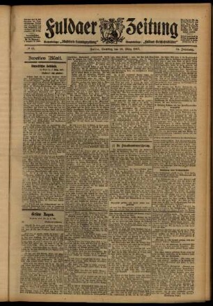 Zweite Ausgabe vom Samstag, den 16. März 1907.