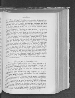 Sitzung am 14. November 1905.