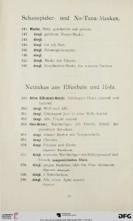 Schauspieler- und No-Tanz-Masken (Nr. 241-248)