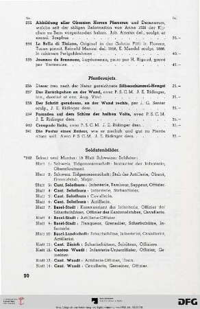 Soldatenbilder (Nr. 242-258) (mit Abb. Nr. 226)
