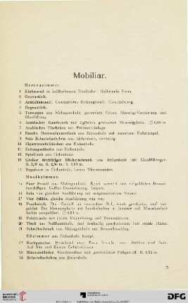 Mobiliar (Nr. 1-69)