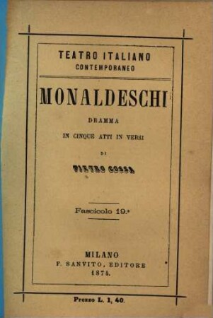 Monaldeschi, dramma in cinque atti in versi