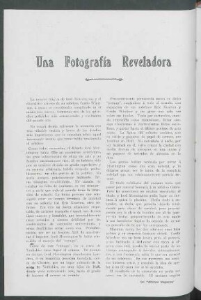 Una Fotografía Reveladora : [Del "Windsor Magazine"]