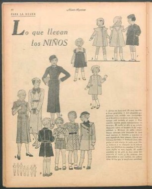 Lo que llevan los niños [Dibujos] : Para la mujer