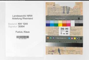 Entnazifizierung Klaus Fuxius , geb. 11.06.1895 (Verwaltungsangestellter)
