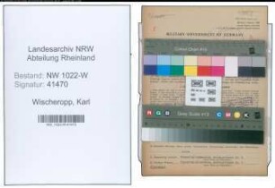 Entnazifizierung Karl Wischeropp , geb. 05.01.1902 (Kaufmaennischer Angestellter)
