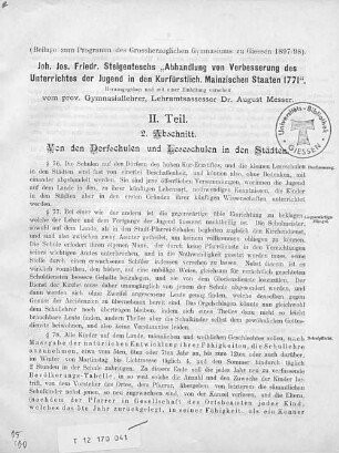 2: Von den Dorfschulen und Leseschulen in den Städten