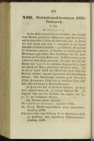 XIII. Gebäudeversicherungen (Assekuranzen)