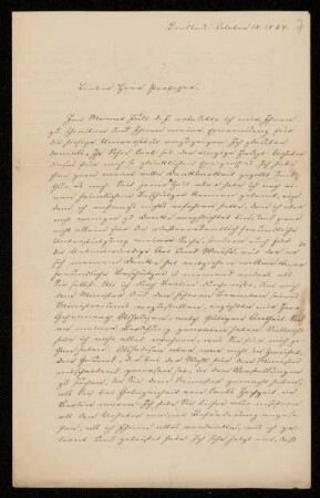 Nr. 7 Brief von Oskar Emil Meyer an Franz Ernst Neumann. Breslau, 18.10.1864