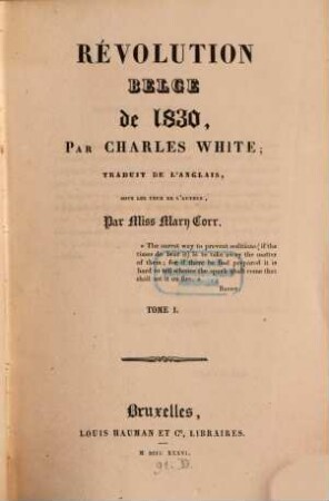 Révolution Belge de 1830, 1