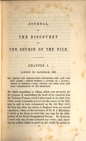 Journal of the discovery of the source of the Nile