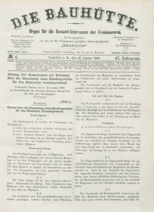 No. 4. Frankfurt a. M., den 23. Januar 1904. 47. Jahrgang.