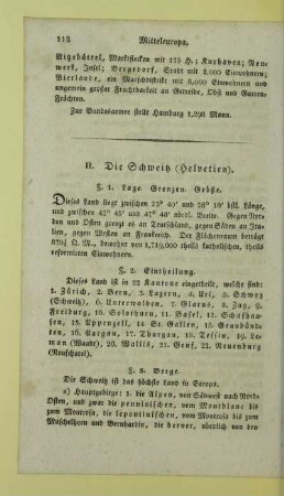 II. Die Schweiz (Helvetien)