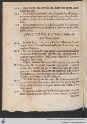 Historici Et Geographici libri Latini.