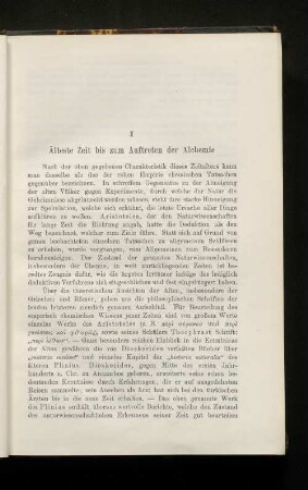 I Älteste Zeit bis zum Auftreten der Alchemie