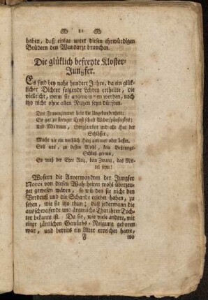[VI. Die glüklich befreyete Kloster-Jungfer.]