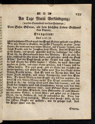 239-246, Am Tage Mariae Verkuendigung